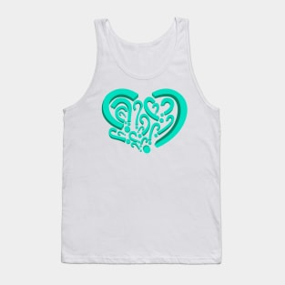 Who is in my heart? Turquoise color Tank Top